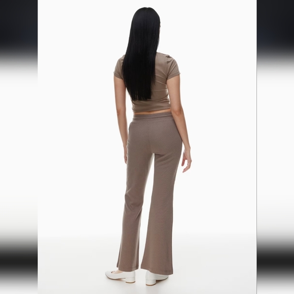 Aritzia Sunday Best Baby Waffle Pants Flare Burgundy Size XS - Picture 3 of 10